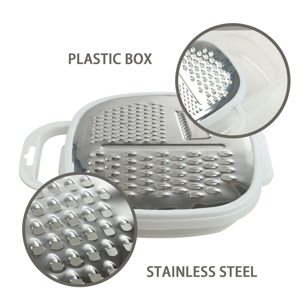 Cheese Grater with Storage Container and Handle for Kitchen 3-in-1
