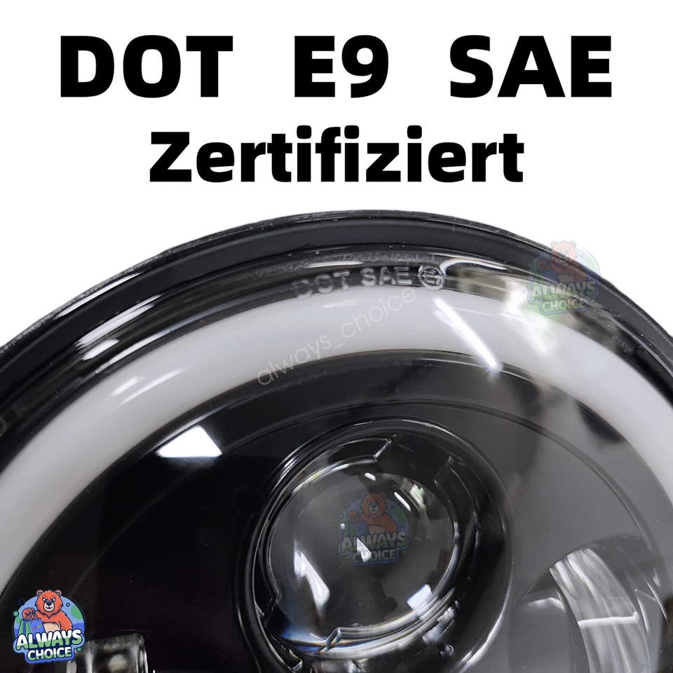 Paar 7 Zoll Rund LED Scheinwerfer Angel Eye für 90-97 Mazda Miata MX-5 /Jeep - Bild 4 von 4