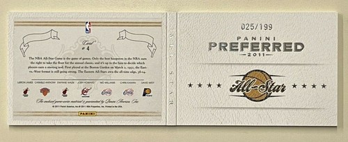 AG 2011-12 Panini Preferred All Star 7 Jersey LeBron James Anthony Wade 25/199 - Picture 2 of 2