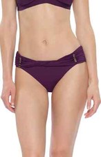 BECCA Reconnect Purple Beaded Hipster Bikini Bottoms L36732 Women's Size Large
