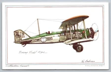 Roy Andersen Signed Boeing Model 40B-4 Biplane Art Postcard c1974 Unposted