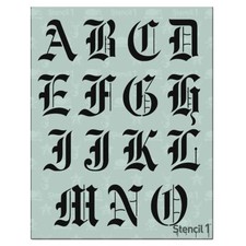 Letter Stencils 2" - Old English Calligraphy Letters  Numbers - Mylar Upperc...