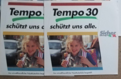 TEMPO 30 schützt uns alle 3 x ORIGINAL Aufkleber Sicher unterwegs in NRW
