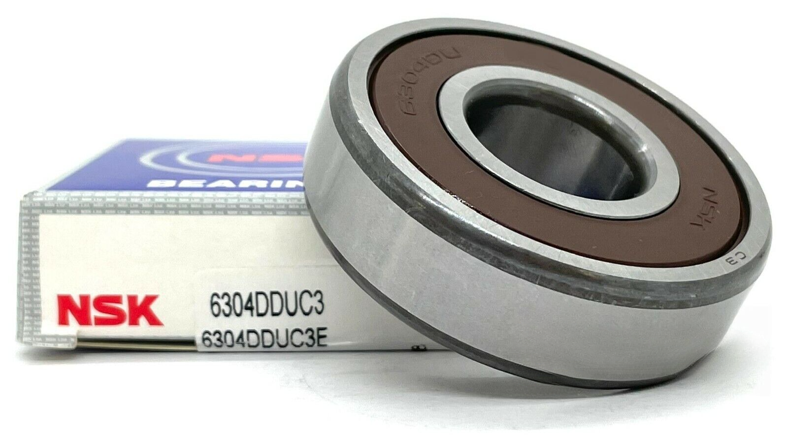 NSK 6304 DDU C3 DEEP GROOVE BALL BEARING, RUBBER SEALED 20x52x15mm 6304-2RS C3