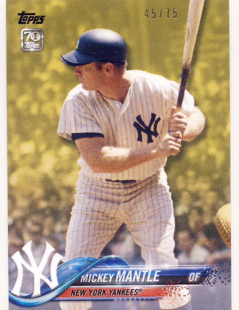 2021 Topps X Mickey Mantle Collection Yellow Parallel MM47 45/75
