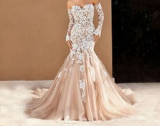 Mermaid Wedding Dresses Sweetheart Detachable Sleeves Lace Applique Bridal Gowns
