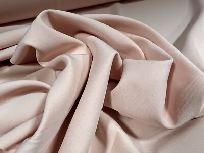 blush pink dress fabric Barcelona Smooth Stretch Woven Dress Fabric, Per Metre - Plain - Blush Pink