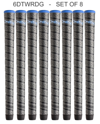 *SET 0F 08** Winn MIDSIZE +1/16th Dri-Tac Wrap Grips Dark Grey- 6DTWRDG