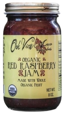 ORGANIC RASPBERRY JAM - 100% Natural Amish Whole Fruit Spread USDA PCO Certified