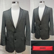 HUGO BOSS Alkonin/Hol Charcoal Gray Super 120s 2-Button Men’s 40R Blazer Jacket