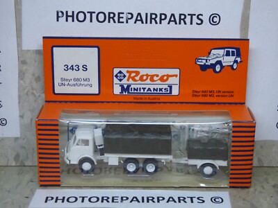 Roco Minitanks 1/87 Modern UN Steyr 680 M 4x4 Truck  W/Trailer Lot #3463K 