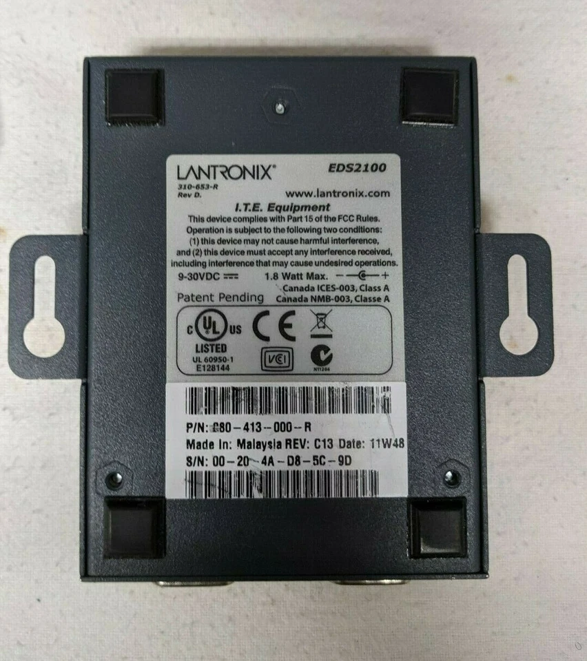 Lantronix EDS2100 2 Port Serial Server with power supply - Image 2 of 2