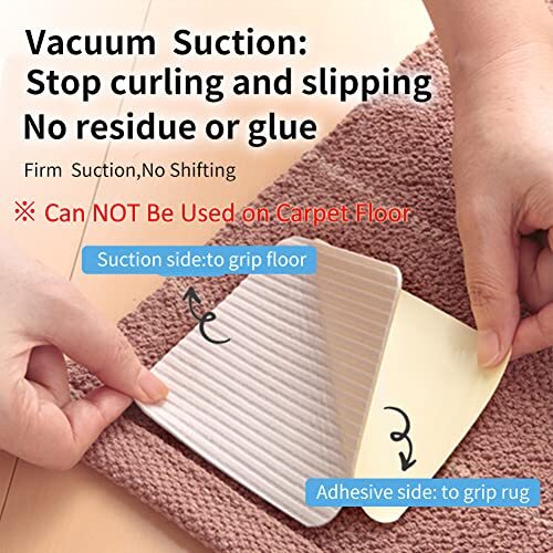 Rug Pad Gripper for Floor Non Slip Vacuum Tech Invisible Grippers for 4