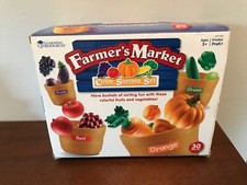 FARMERS MARKET COLOR SORTING PLAYSET PLAY FOOD SET Learning Resources