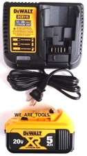  1  Dewalt 20V DCB205 5.0 AH Battery, 1 DCB115 Charger 20 Volt MAX