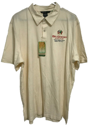 BEL GIOIOSO Italian Cheese Men Short Sleeve Polo Shirt XL North End Eco NEW TAGS