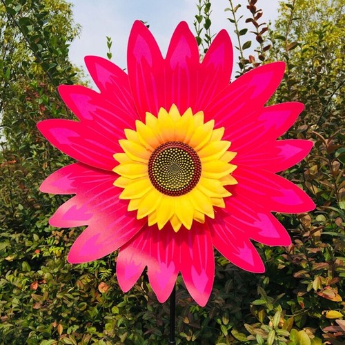 Colorful Rainbow Sun Flower Spinner Wind Windmill Garden Yard Outdoor Decor - Picture 17 of 27