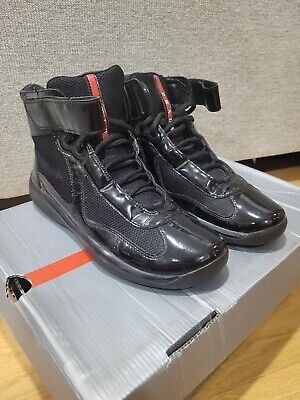 Prada America's Cup High Top Black Patent Leather 4T0341 Prada America's Cup High Top Black Patent Leather 4T0341