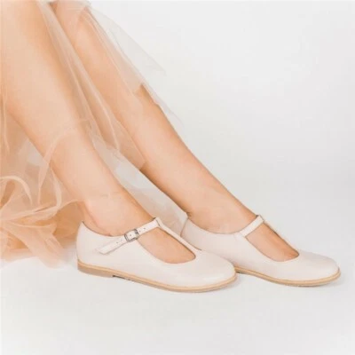 Womens Mary Jane T-Strap Ballet Flats Pumps Shoes Retro