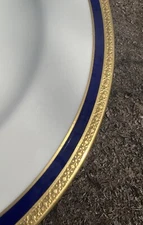 Vintage Coalport ELITE ROYALE Dinner Plate Cobalt Blue & Gold Encrusted Band 10”