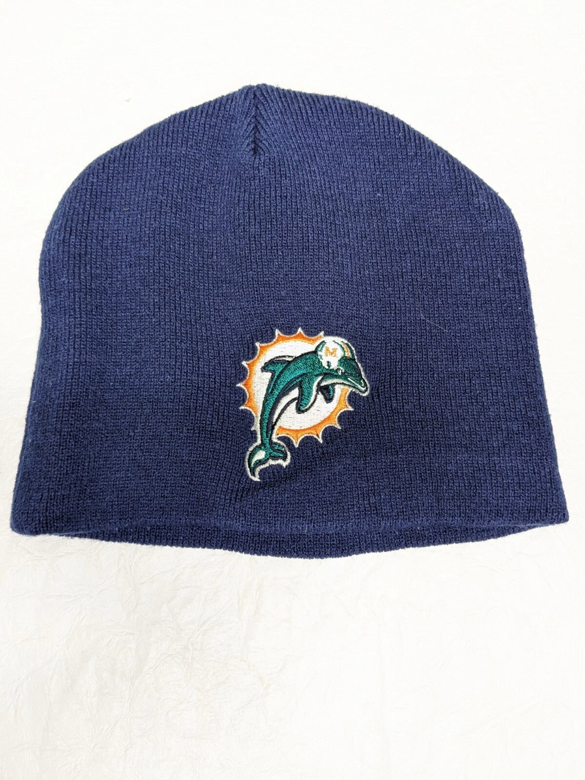 Miami Dolphins Beanie NFL Blue Embroidered One Size Adult