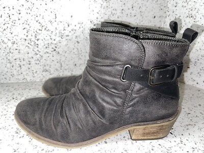 Bare Traps Pennie Women Charcoal Zip Ankle Boot Shoe Size 10M