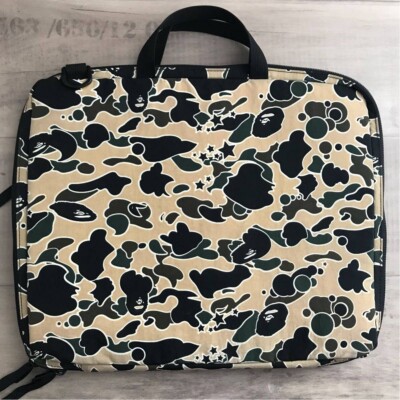 A BATHING APE®STA CAMO（スタカモ）PCバッグ Buy A Bathing Ape ABC Camo PU Ostrich Boston Bag M in green