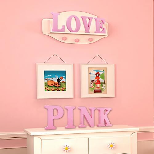 6 Inch Pink Wood Letters Unfinished Wooden Letters for Wall Decor