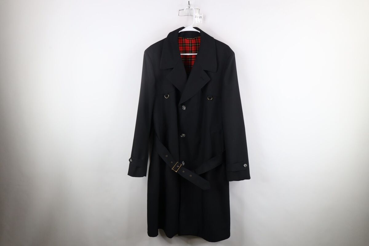 Vtg 90s Streetwear Mens Large Lined Wool Blend Belted Trench Vtg 90s Streetwear Mens Large Lined Wool Blend Belted Trench