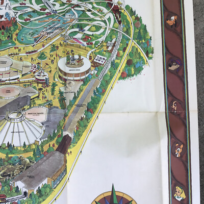 Vintage Disneyland Wall Large Map Walt Disney 30