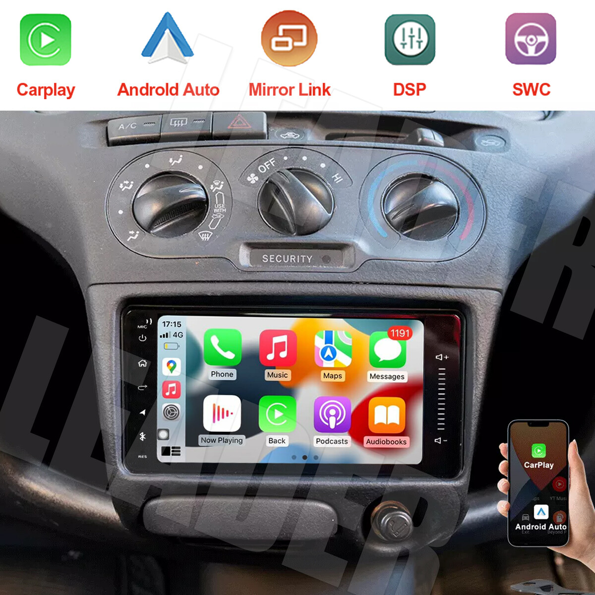 7'' Apple CarPlay Android auto car radio For Toyota Echo 2000-2005 Hatchback