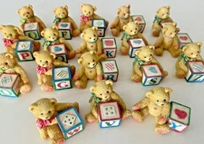 Enesco Cherished Teddies Bears Block ABC Alphabet Teddy Bear Baby Shower Hillman
