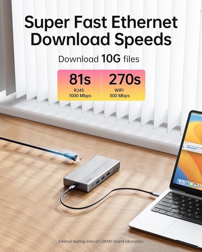 Monitor Docking Station USB C, 11-in-1 Triple Monitor Docking Station 4K@60Hz 4K - 第 5/10 張圖片