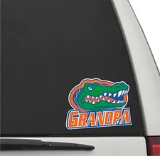 Florida Gators GRANDPA in ORANGE Slant w/ Gator Head Vinyl Decal UF Sticker