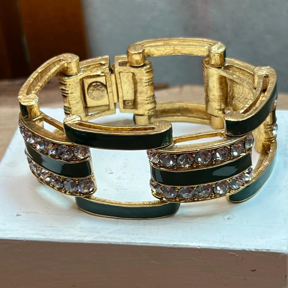 Pulsera J Crew vinculada a esmalte y diamantes de imitación Foto 2 de 4