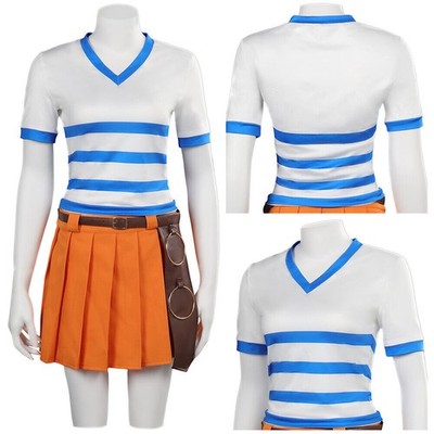 NAMI Cosplay Costume Top T-shirt Dress Skirt Outfits Women Halloween One Piece