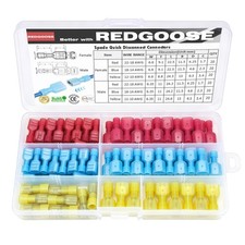 120PCS Spade Quick Disconnect Connectors Kit 22-10 AWG Nylon Male and Female ...