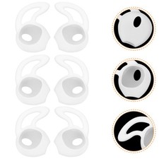 6Pcs Soft Silicone Ear Hooks White Anti-Lost Earphone Covers for Sport Use