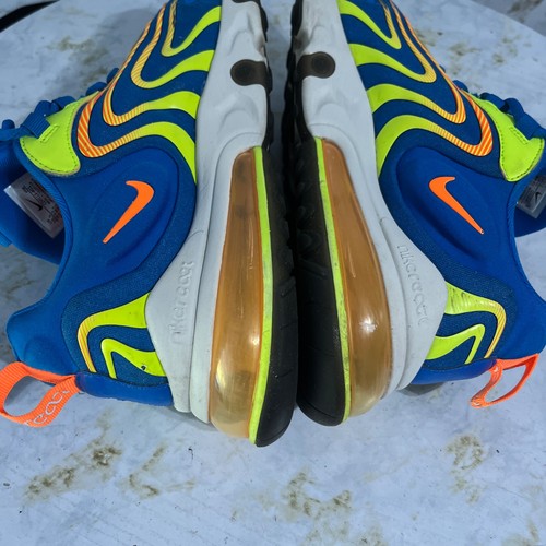 Nike Air Max 270 React Para hombres Talla 10.5 Zapatos Azul Naranja Atlético Tenis Bajos - Imagen 10 de 13