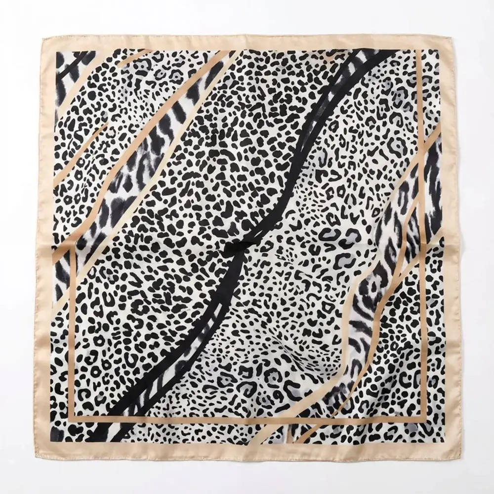 Black Ginger Multiway Scarf Animal Print Champagne Border
