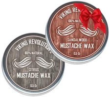 Viking Revolution Mustache Wax 2 Pack - Beard & 0.5 Ounce (Pack of 2) 