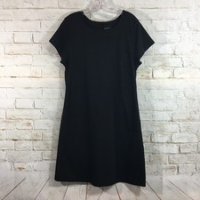 Everlane Women's Size XL Black  A-Line Midi Dress Classic Comfort Stretch Casual