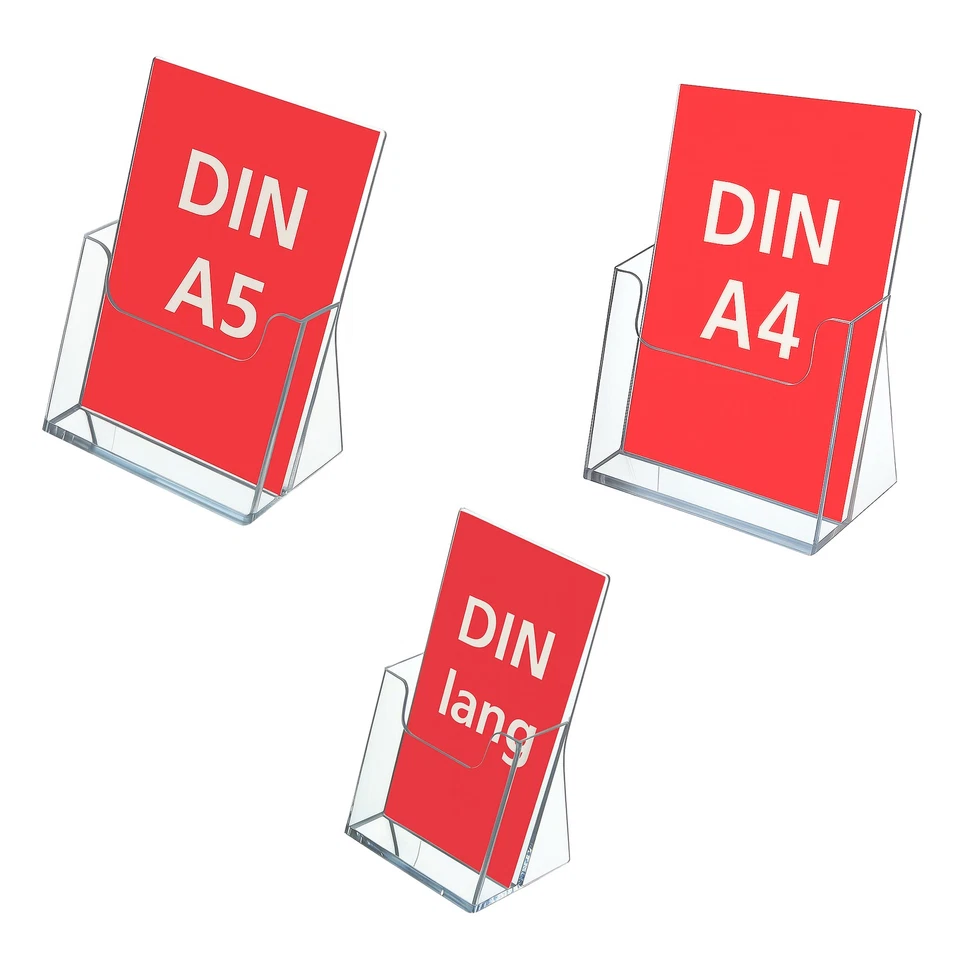 Prospekhalter, Flyer-Ständer, Din lang, A5, A4,Werbung, Werbung, Aufsteller - Bild 1 von 1