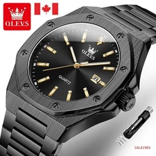 OLEVS Luxury Quartz Men's Watch Waterproof, Luminous, Stainless steel, with Date