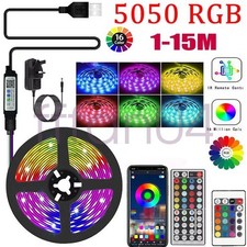 1-5m LED Strip Lights RGB 5050 Colour Changing Tape Cabinet Kitchen TV Lighting