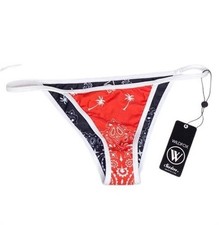 NWOT Wildfox La Bandita L Reversible Cheeky Bikini Swim Bottom 99625