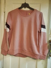 Xersion Dusty Pink w/Mesh Stripes on Sleeves Sweatshirt Women's Size L Large