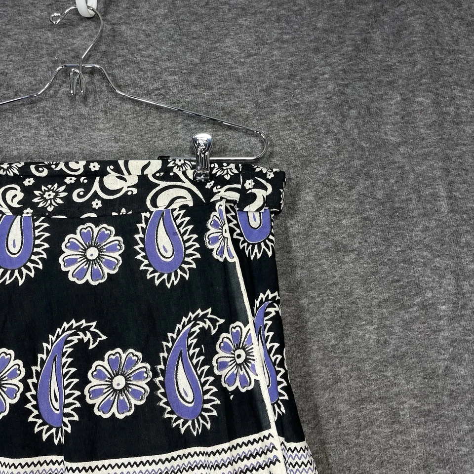 Falda envolvente midi boho hippie hecha a mano talla libre India cachemira algodón floral Foto 2 de 4