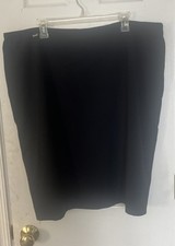 Calvin Klein Women's Size 18W Navy Blue Flat Front Lined Stretch Pencil Skirt