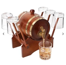 Barrel Decanter With 6 Whiskey Glasses The Wine Savant D4